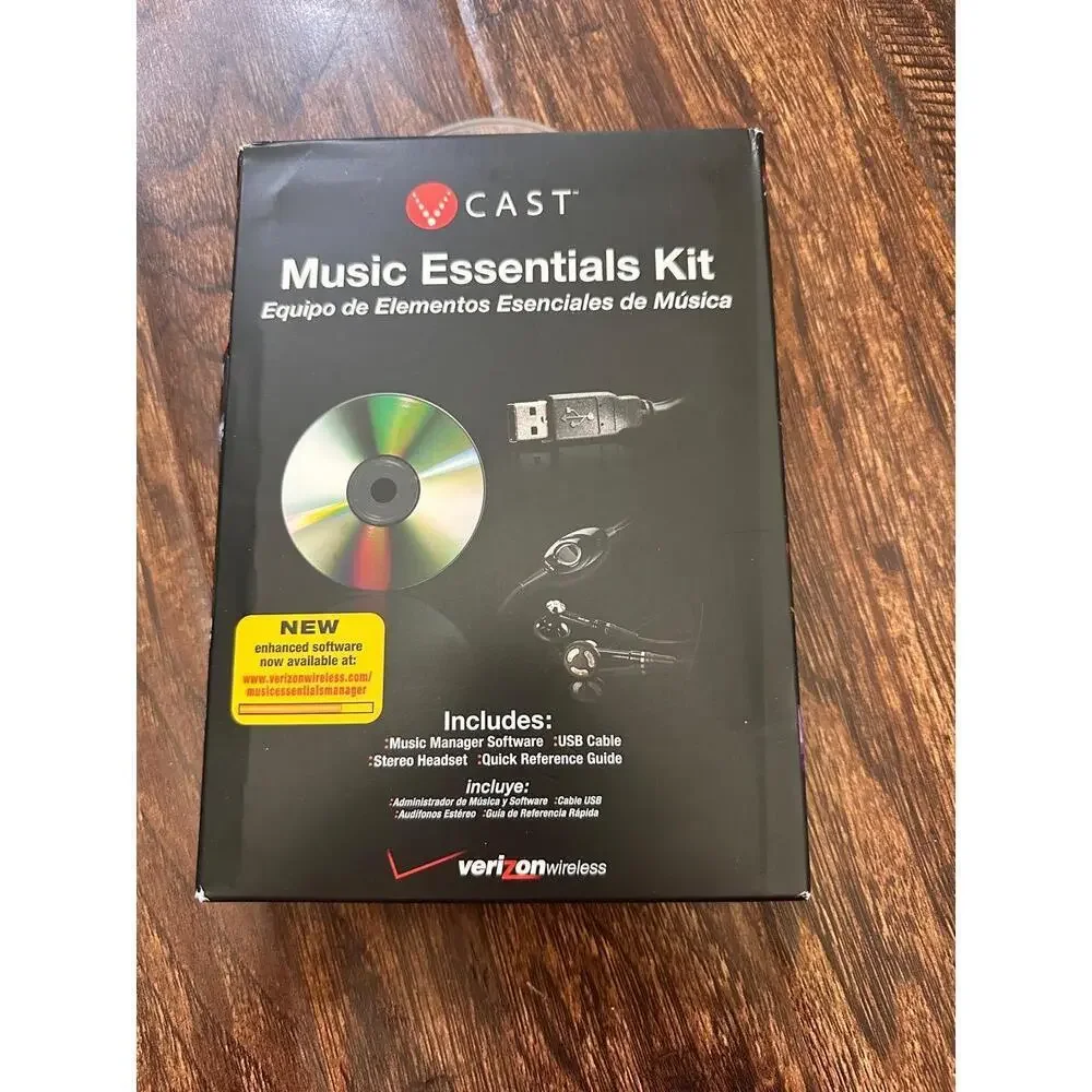 NEW Verizon Wireless VCast Music Essentials Kit USB Cable Headset Software